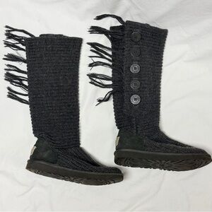 UGG Australia Gray Cardy Fringe Boots - Women’s 7